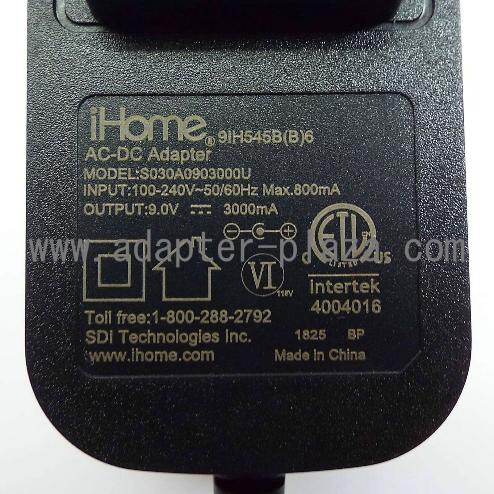 *Brand NEW* iHOME S030A0903000U 9IH545B(B)6 9.0V 3000mA AC DC Adapter POWER SUPPLY